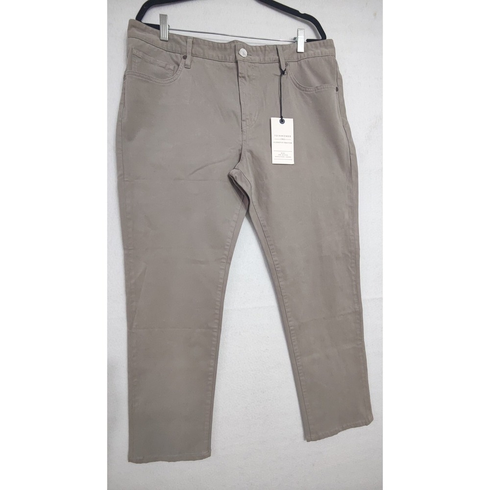 7 Diamonds Clifton‎ Slim Straight Men's 5 pocPants 38x30 Stretch Color Khaki NWT